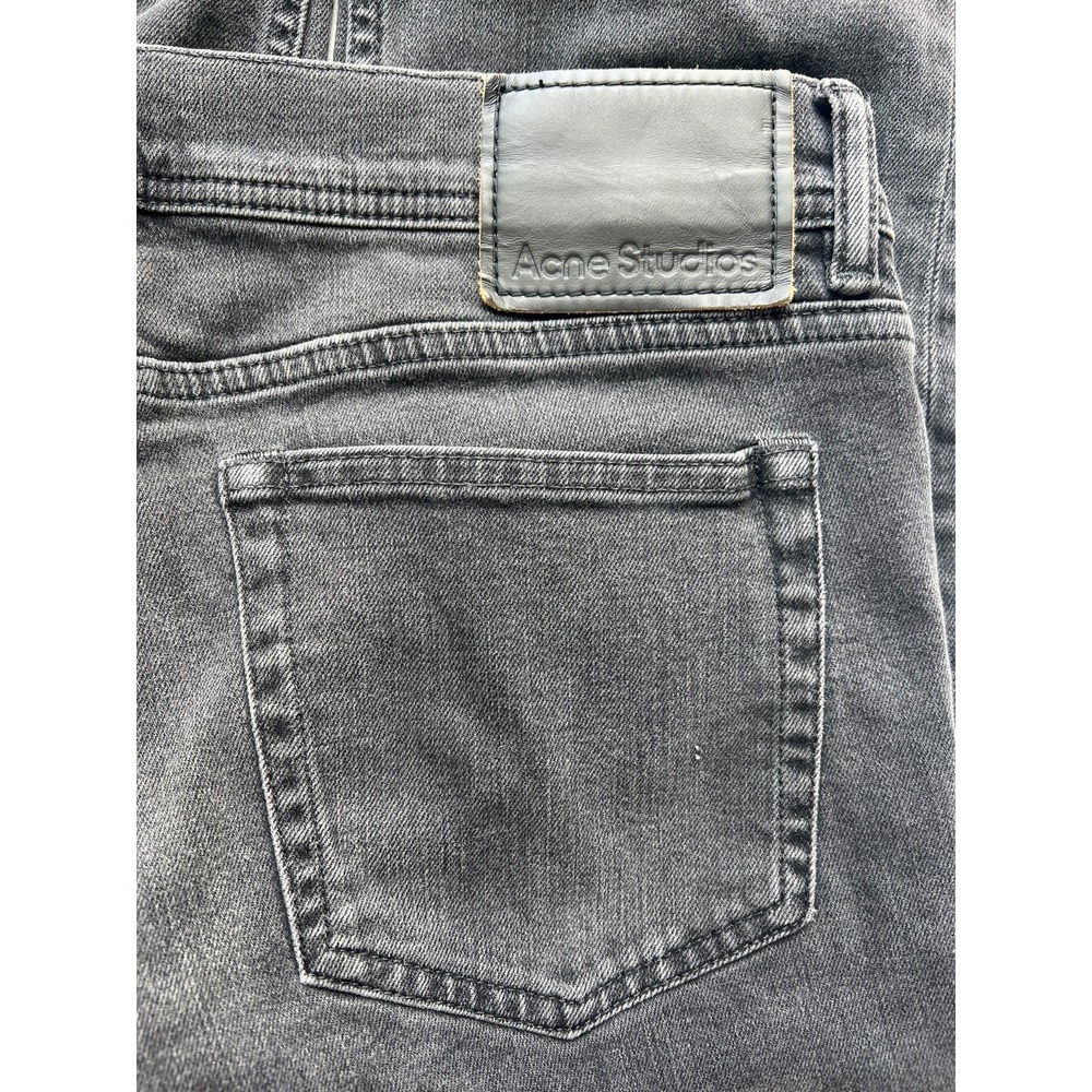 Acne Studios Jeans 34 x 30 North Used Black Denim Distressed Designer Minimalist